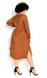 Evans Rust Brown Midi Shirt Dress 2