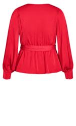 Evans Red Long Sleeve Wrap Top 7