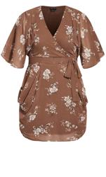 Evans Brown Floral Wrap Dress 4