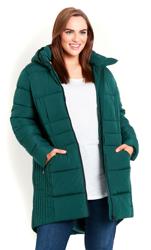 Contrast Zip Green Coat 4