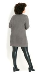 Evans Grey Pearl Knitted Cardigan | Evans 5