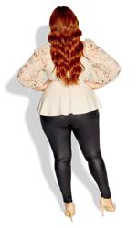 Evans Stone Lace Sleeve Peplum Top 4