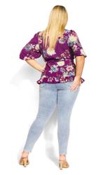 Evans Purple Floral Print Wrap Top 3
