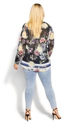 Evans Black Floral Print Shirt 5