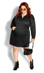 Evans Black Zip Front Jumper Dress 1