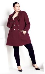 Evans Burgundy Red Collared Formal Coat 3