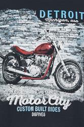 D555 Big & Tall Navy 'Detroit' Motorbike T-Shirt | BadRhino 2