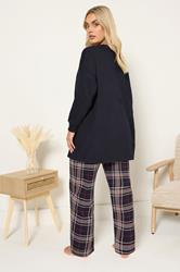 YOURS Plus Size Blue 'Sleep Season' Check Pyjama Gift Set | Yours Clothing 2