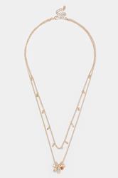 Gold Tone Double Layer Charm Necklace | Yours Clothing 3
