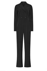 LTS Tall Black Open Collar Wide Leg Jumpsuit