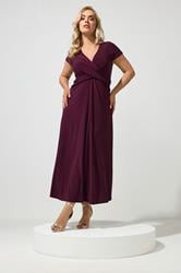 YOURS LONDON Plus Size Purple Twist Front Dress | Yours Clothing 3