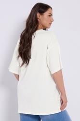 YOURS Plus Size White Relaxed Longline T-Shirt | Yours Clothing 2
