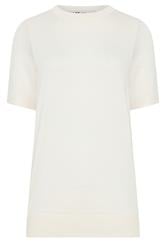 LTS Tall Ivory White Short Sleeve Knit Jumper