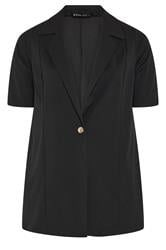 YOURS Plus Size Black Short Sleeve Blazer | Yours Clothing 6