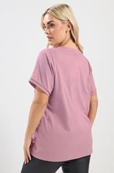 YOURS Plus Size Pink Pearl Trim T-Shirt | Yours Clothing 2