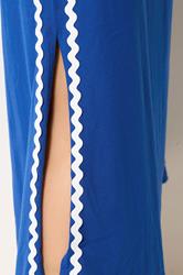 LTS Tall Women's Blue Swirl Trim Cotton Sleeveless Midi Dress | Long tall Sally 4
