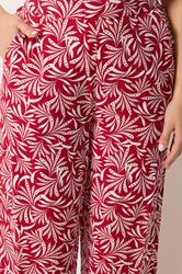 LTS Tall Women's Red Leaf Print Wide Leg Trousers | Long Tall Sally 4