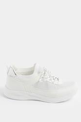 White Knitted Trainers In Extra Wide EEE Fit | Yours Clothing 2