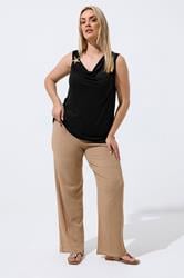 LIMITED COLLECTION Plus Size Black Drape Starfish Detail Top | Yours Clothing 1