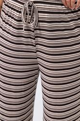 LIMITED COLLECITON Plus Size Brown Stripe Ribbed Wide Leg Trousers | Yours Clothing 4