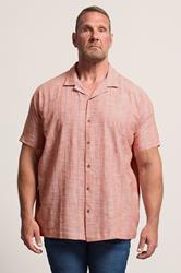 BadRhino Big & Tall Coral Pink Textured Stripe Shirt | BadRhino 1