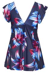 YOURS Plus Size Navy Blue Floral Print Swimdress | Yours Clothing 7