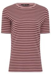 LTS Tall Pink Marl Stripe Cotton Ribbed T-Shirt
