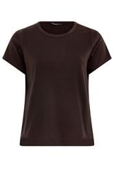 YOURS Curve Chocolate Brown Interlock T-Shirt
