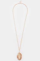 Gold Tone Long Chain Pendant Necklace | Yours Clothing 3