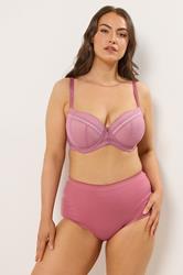 YOURS Plus Size Pink Lace Underwired Padded Bra | Yours Clothing  1