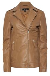 LTS PREMIUM Tall Women's Camel Brown Leather Biker Jacket | Long Tall Sally 6