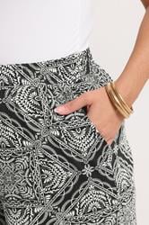 YOURS Plus Size Black Paisley Textured Wide Leg Trousers | Yours Clothing 4