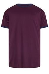 KAM Big & Tall Fig Purple Ringer T-Shirt