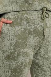 YOURS Plus Size Green Abstract Print Cuffed Joggers | Yours Clothing 4