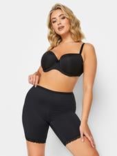 Black Lace Trim Anti Chafing High Waisted Shorts | Yours Clothing 3