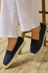 Evans Navy Blue Espadrille Shoe In Wide E Fit & Extra Wide EEE Fit 3