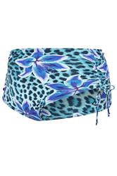 YOURS Plus Size Blue Animal High Waist Tummy Control Bikini Briefs | Yours Clothing 7