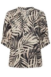 EVANS Plus Size Black Mono Palm Print Top | Evans 7