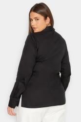 LTS Tall Women's Black Fitted Cotton Shirt | Long Tall Sally 3
