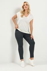 YOURS Plus Size Grey Pull On JENNY Jeggings | Yours Clothing 1