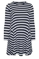 YOURS Curve Black Stripe Drape Pocket Dress
