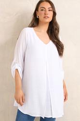 EVANS Plus Size White Double Layer Blouse | Evans 3