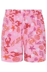 YOURS Curve Pink Mixed Shell Shirred Shorts