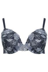 YOURSET 2 PACK Plus Size Navy Blue Embroidered Floral Padded Bras | Yours Clothing 8