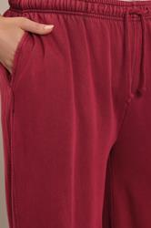YOURS Plus Size Red Wide Leg Joggers | Yours Clothing 5