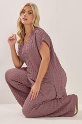 YOURS Plus Size Dusky Pink Bubble Textured T-Shirt | Yours Clothing 1