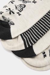 YOURSET 4 PACK Plus Size Black Butterfly Liner Socks | Yours Clothing 2