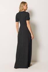 LTS Tall Women's Black Polka Dot Short Sleeve Maxi Dress | Long Tall Sally 4