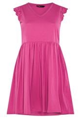 YOURS Curve Pink Broderie Anglaise Peplum Dress