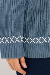 YOURS Plus Size Blue Blanket Stitch Jumper | Yours Clothing 5